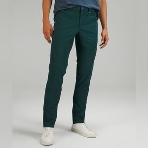 lululemon ABC Pant Men's Sz 32 Green Jasper Slim Fit 5-Pocket Pants Heavy Fabric